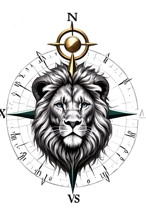 Compass With Lion Head