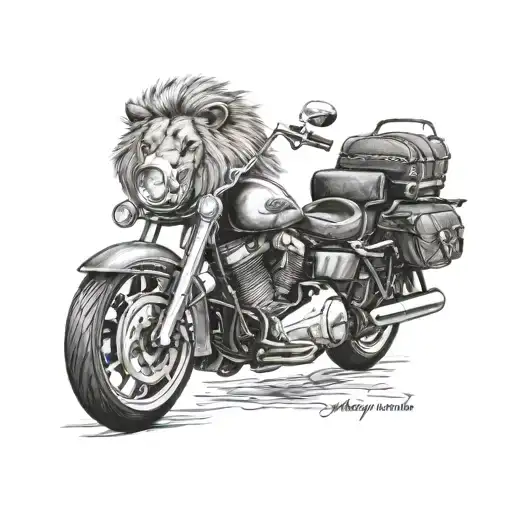 Lion Harley Davidson Motorcycle