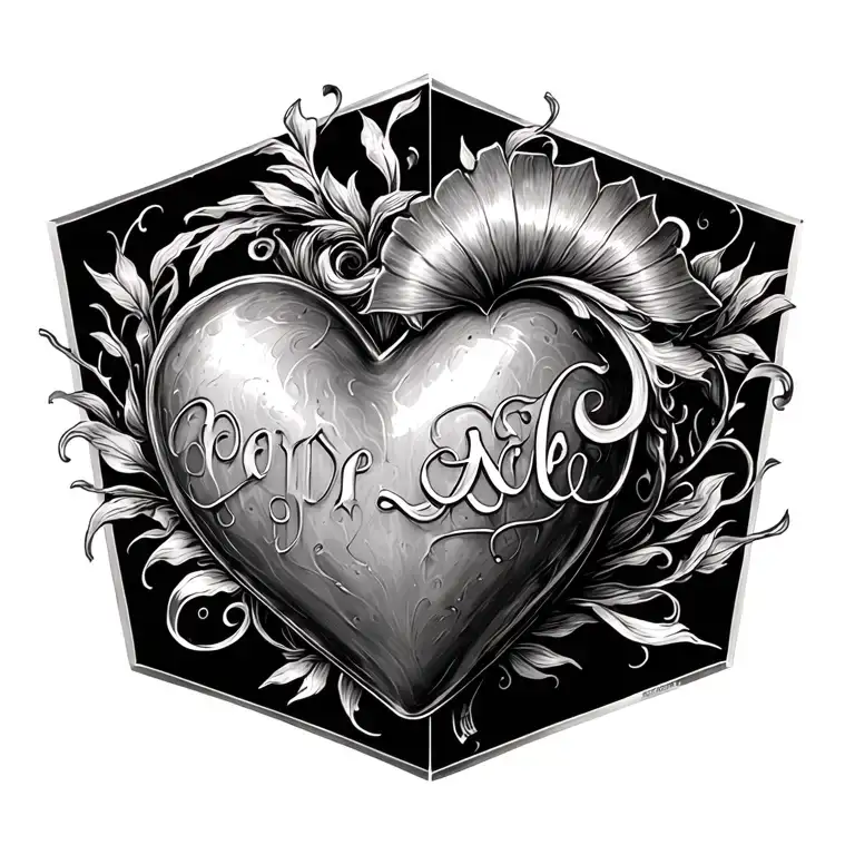 Heart With Lettering Around It