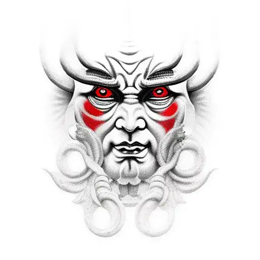 Black And Red 2 Faced Buddah Demon