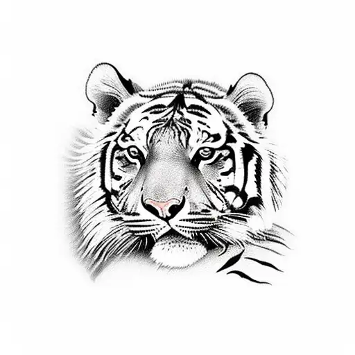 A Fierce Tiger Protecting Its Cub In A Dense Jungle