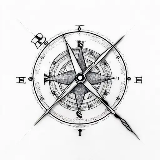Clock And An Overlapping Compass