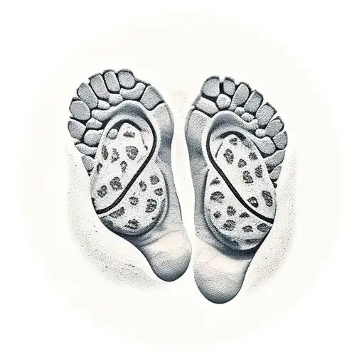 A Baby Foot Print Made Up Of Tiny Snakes