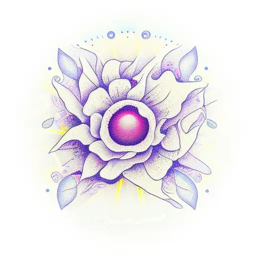 A Realistic Sunrise Over The Ocean With Flowers Blooming In The Foreground