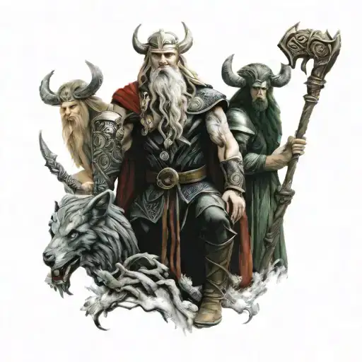 Odin Thor Loki Freyja Baldur