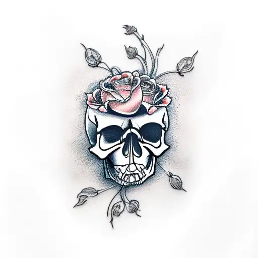 Skull With Roses