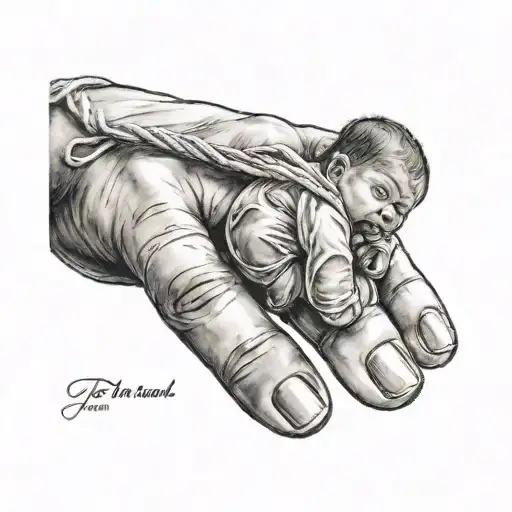 String Wrapped Around Baby Finger