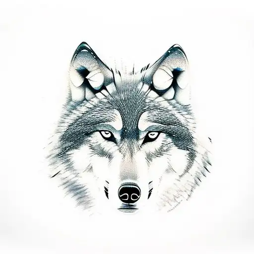 Wolf And Cub In Forest