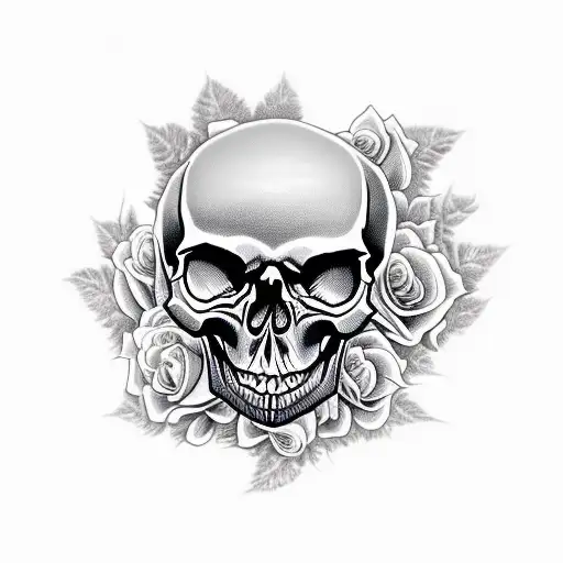 Skull With Roses