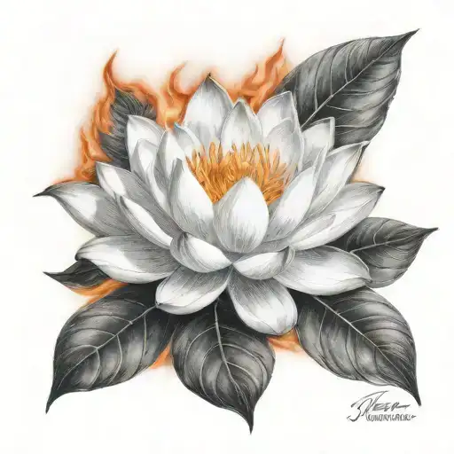White Lotus On Fire Burning