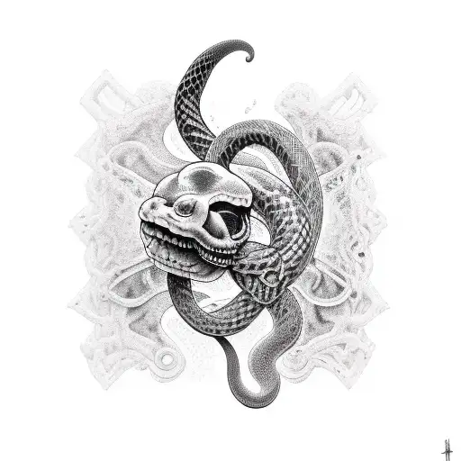 Create A Tattoo That Merges A Snake And A Brain