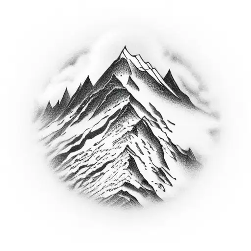 A Realistic Mountain Range With A Basketball Hoop At The Peak