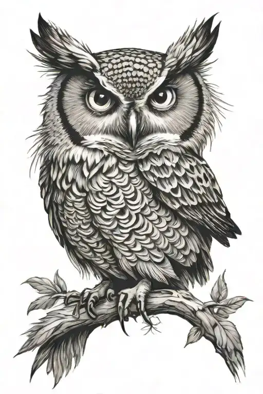 Half Crow Half Owl Perched