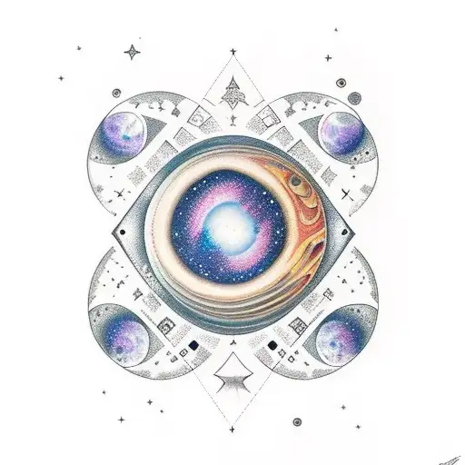 Galaxy With Planets And Stars