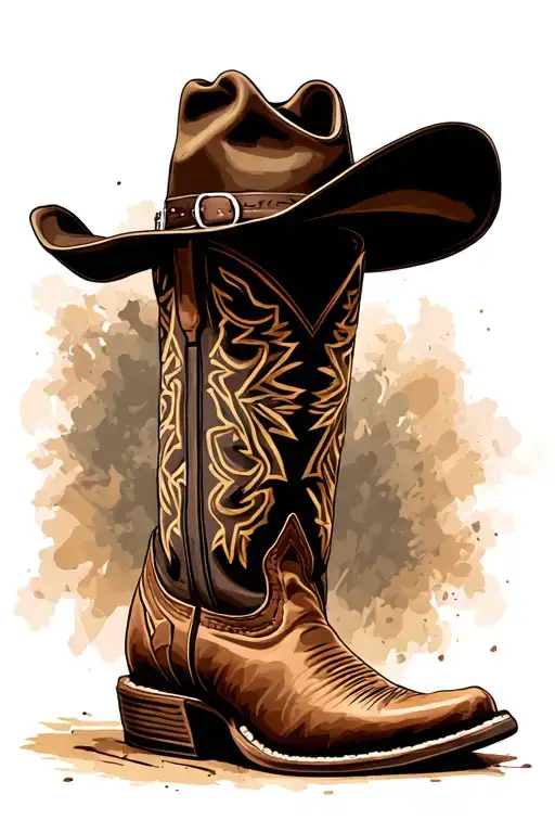 Cowboy Boot And Hat