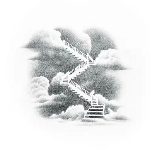 Stairs To Heaven With Clouds And Light