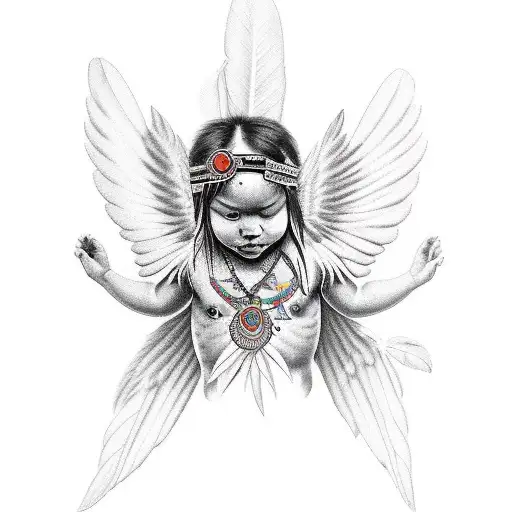 Cherokee Indian And African Cherub