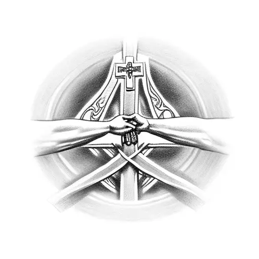 Jesus Reaching Out To The Cross Wearing His Crown