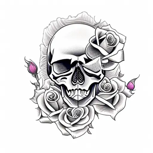 Skull With Roses