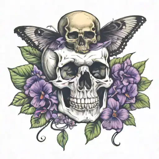 Violets & Skull