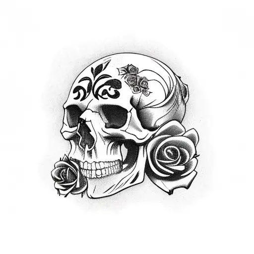 Skull With Roses