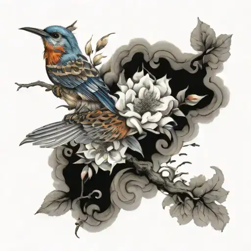 Smoke Flowers Patterns Bird Mountain