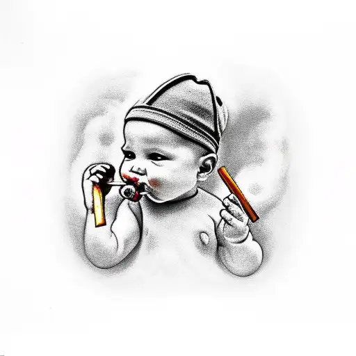 Baby Smoking Blunt