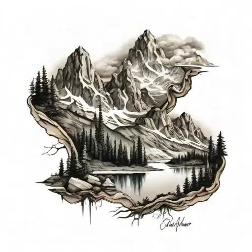 Lake And Mountain With Kids Names Incorporated