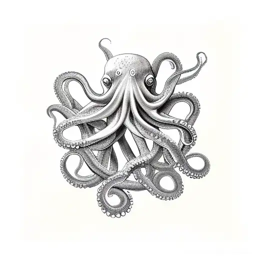 Octopus With Intertwined Tentacles