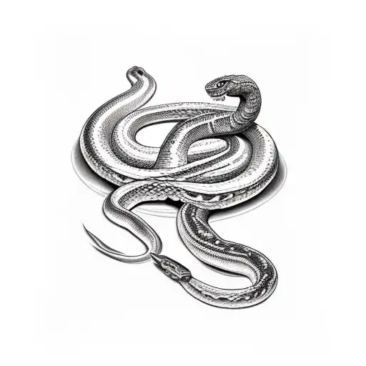 Old School With Snake And Statue