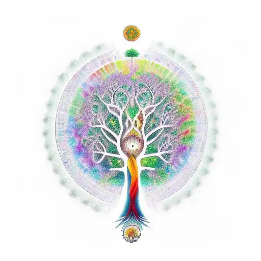 Tree Of Life Mixed With Dna And The 7 Chakras