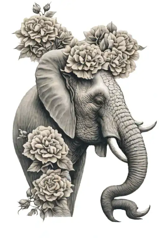 Elephant Head Profile Carnations