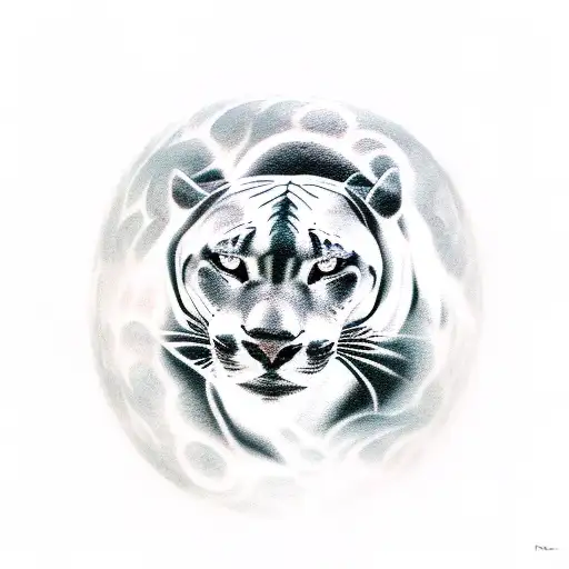 Panther With Full Moon Background