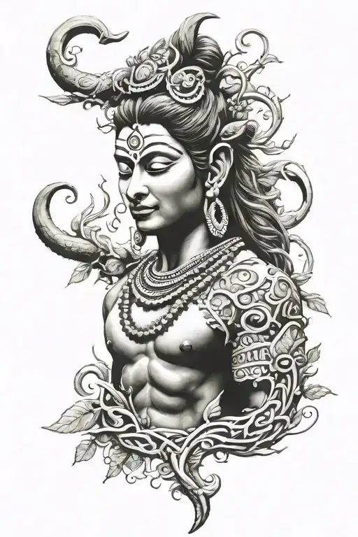 Shiva Trisul Horizontal Vine