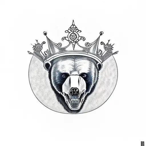 Bear Skull With A Crown