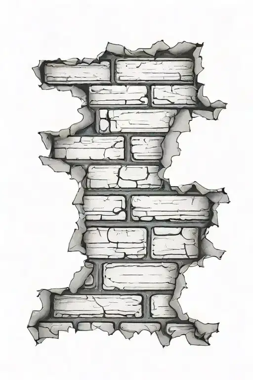 Broken Down Brick Wall Art