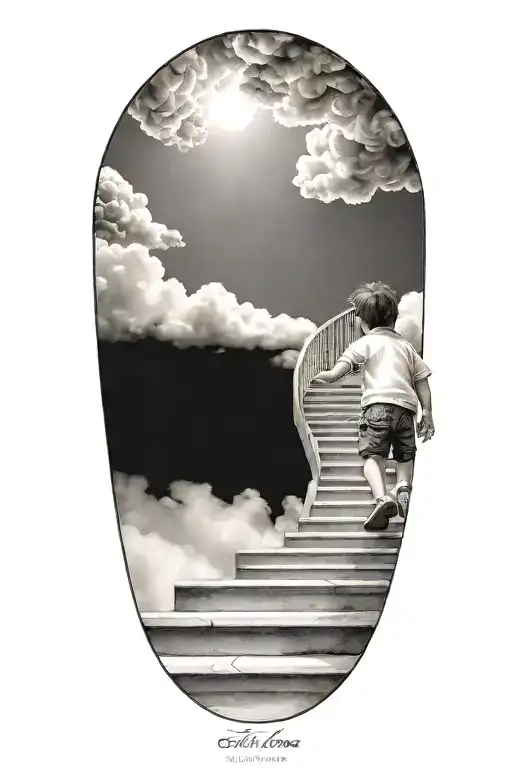 Stairs To Heaven With Little Boy