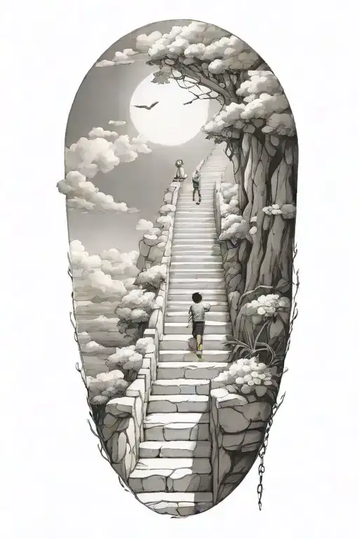 Stairs To Heaven With Little Boy