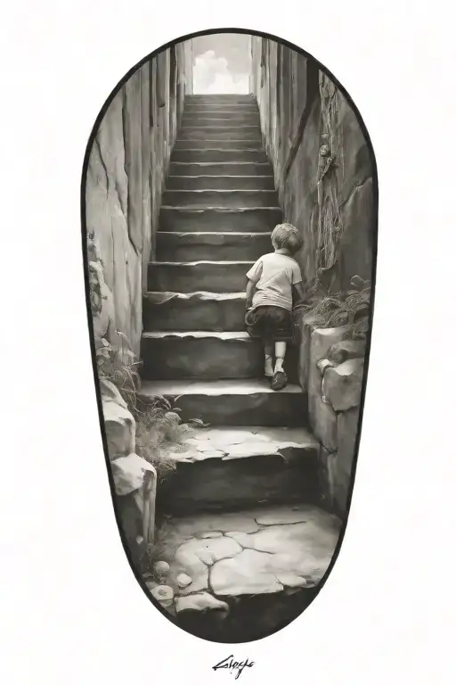 Stairs To Heaven With Little Boy