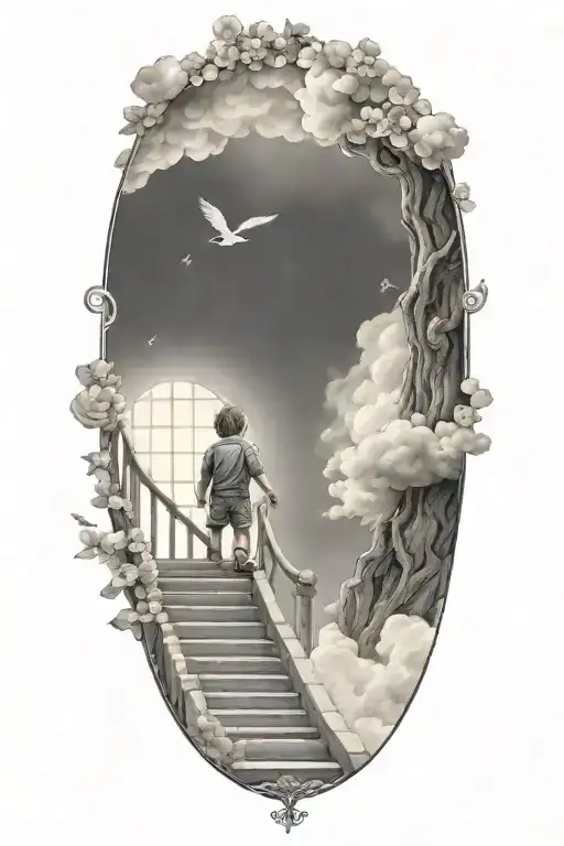 Stairs To Heaven With Little Boy