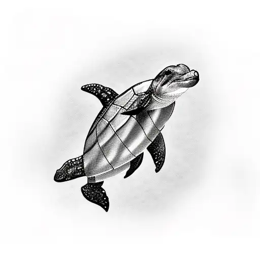 Dolphin Loving A Turtle