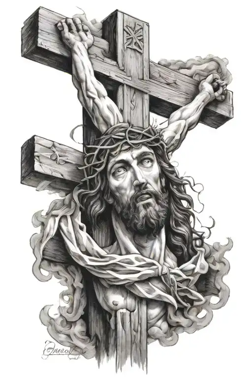 Jesus On The Cross Tattoo Design