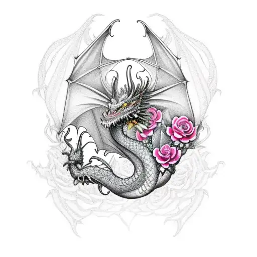 Dragon With Roses Mandela