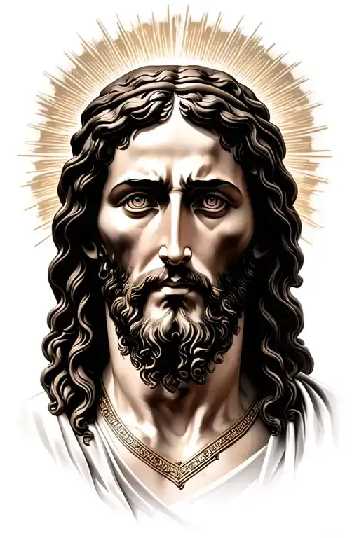 Jesus Christ With Face Blacked Out Eyes Fading