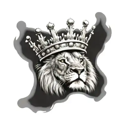 Half Lion Wearing A Crown