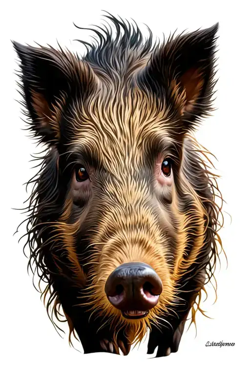 Dogs Baying A Boar Hog Close Up