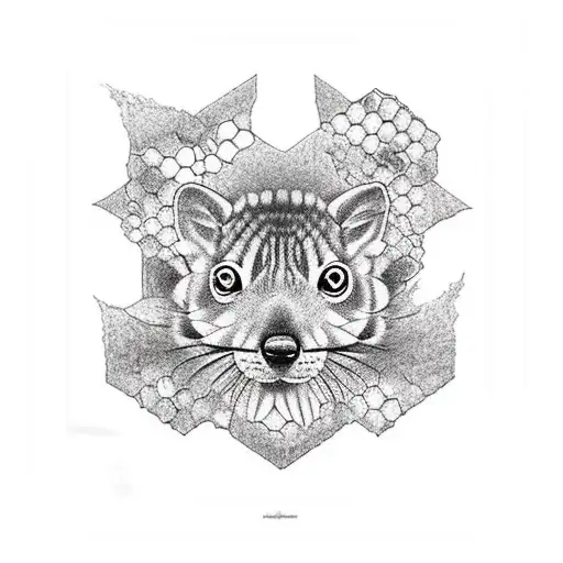 Honeycomb With Diffrent Animal Inside Each Little Window