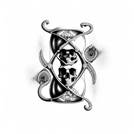 Hourglass With Skulls