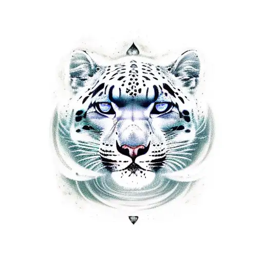 Fire And Ice Panther And Snow Leopard In A Yin-yang Design