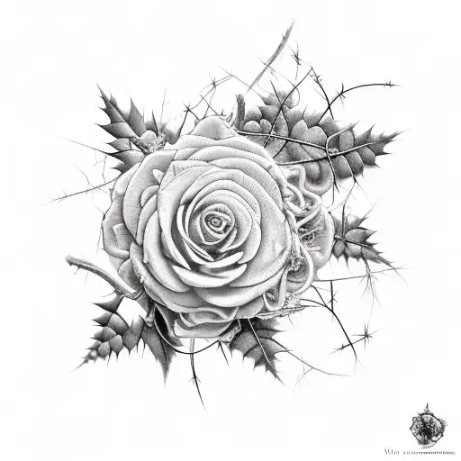 Vines With Thorns And Blood With Intitials Rjm On The End Vine